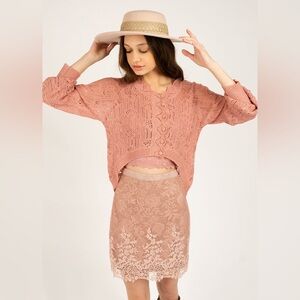 JOYFOLIE Jelena Sweater In Ash Rose Size:M NWT